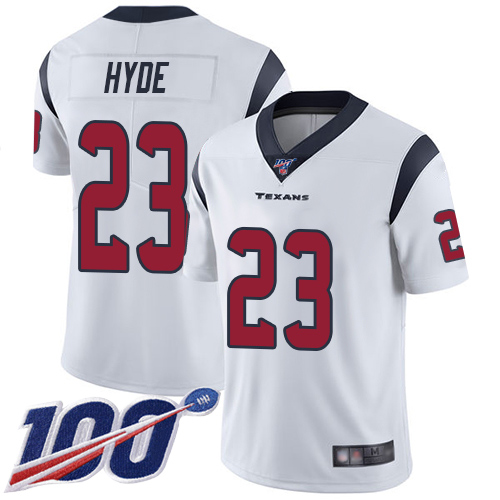 Houston Texans Limited White Men Carlos Hyde Road Jersey NFL Football #23 100th Season Vapor Untouchable->houston texans->NFL Jersey